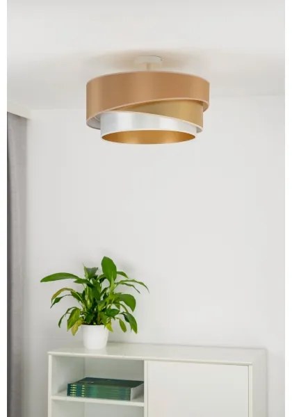Duolla - Lampadario a plafone KOBO 1xE27/15W/230V diametro 45 cm rame/oro/bianco