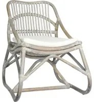 Sedia in Rattan Grigio e Lino 325482