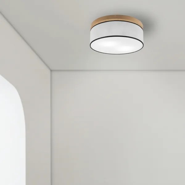 Brilagi - LED Plafoniera BELLADONNA 2xE27/15W/230V diametro 40 cm bianco/quercia