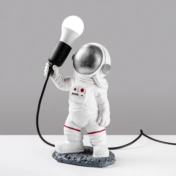 Lampada da notte per bambini ASTRONAUT 1xE27/40W/230V argento/bianco