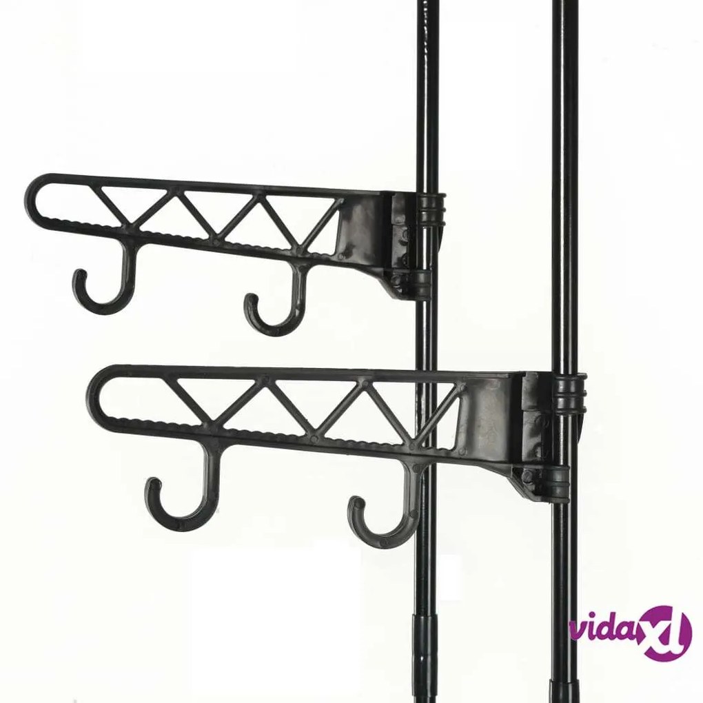 vidaXL Appendiabiti Acciaio e Tessuto non Tessuto 55x28,5x175cm Nero