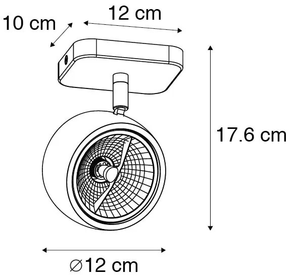 Faretto di design con snodo quadrato e inclinazione - Go Nine