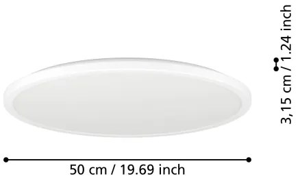 Eglo 901459 - Lampada LED dimmerabile da esterno ROVITO-R 16,8W/230V diametro 50 cm IP44 bianco + +TC