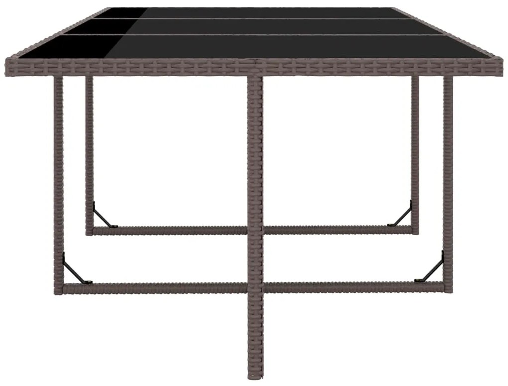 Set da Pranzo da Giardino 11 pz con Cuscini Polyrattan Marrone