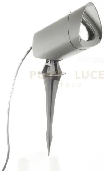 Ges741- faro proiettore in alluminio 1 luce attacco gu10 ip65 grigi...