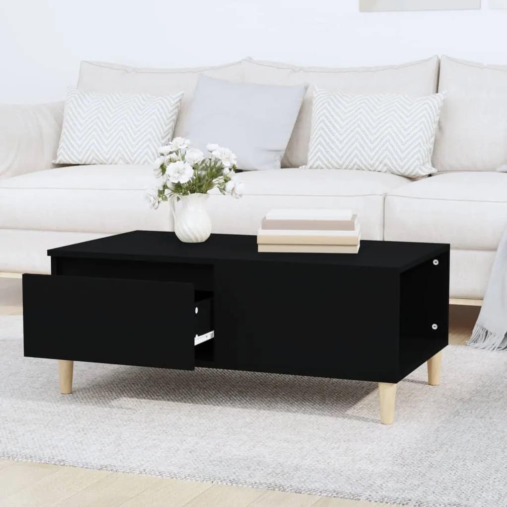 Tavolino da salotto nero 90x50x36,5 cm in legno multistrato