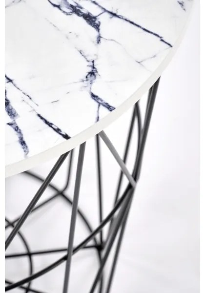 Tavolino HARISSA 41x42 cm nero/bianco marmor decor