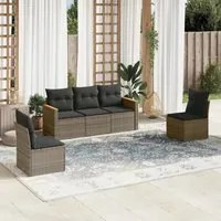 Set Divano da Giardino 5 pz con Cuscini Grigio in Polyrattancod mxl 90876