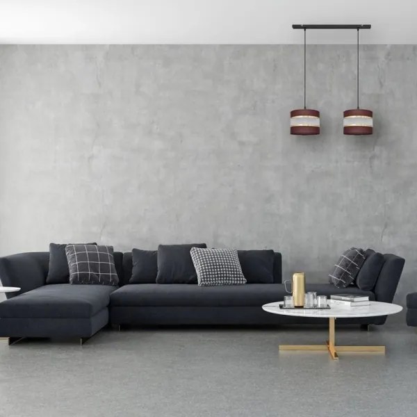 Lampadario a sospensione con filo HELEN 2xE27/15W/230V marrone/nero/oro