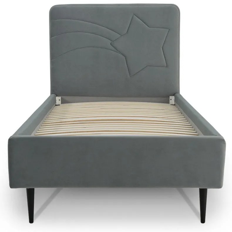 Letto grigio per bambini con contenitore 120x200 cm Star - Scandic