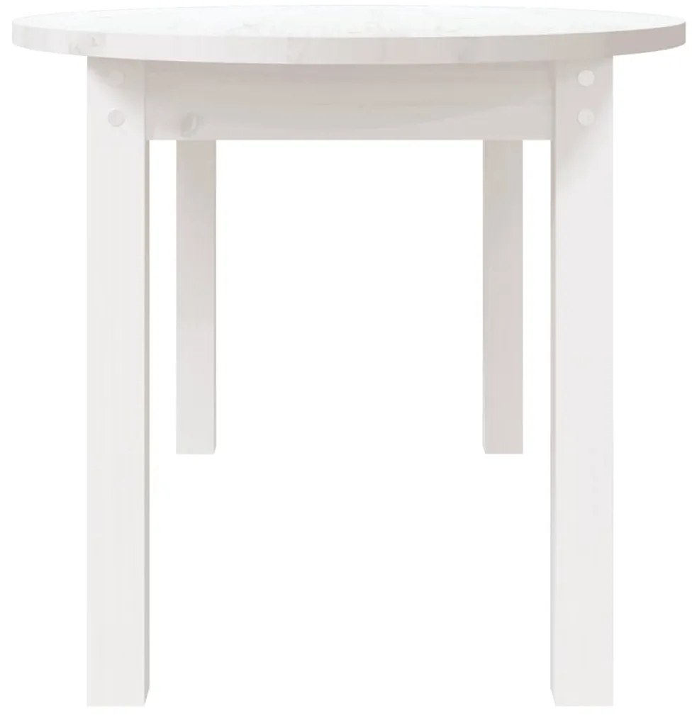 Tavolino da Salotto Bianco 110x55x45 cm Legno Massello di Pino