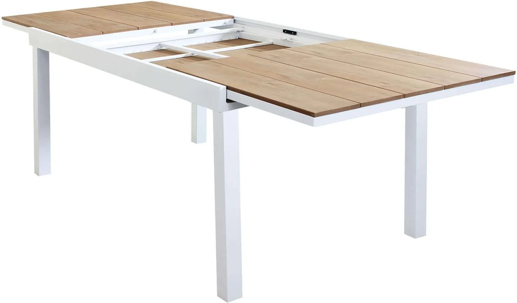 VIDUUS - set tavolo in alluminio e polywood cm 160/240 x 95 x 75 h con 4 poltrone Viduus