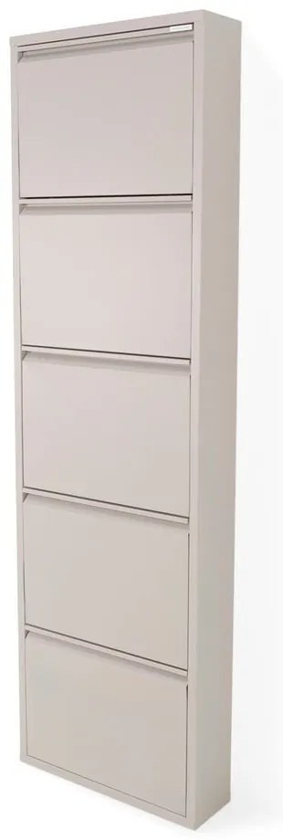 Scarpiera grigio tortora in metallo con ante ribaltabili 50x169x15 cm Billy – Spinder Design