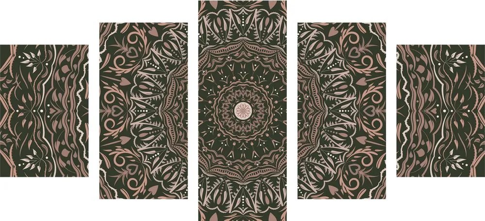 Quadri 5 pezzi – Mandala in stile vintage