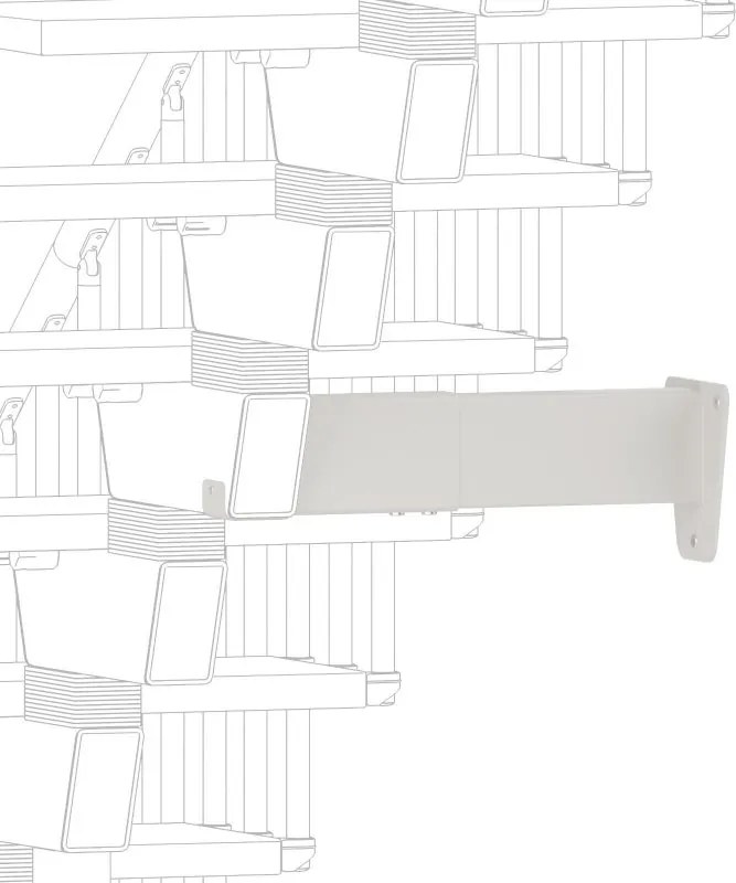 Supporto per scala Vida Sostegno Laterale Bianco in acciaio bianco L 400 mm H 80 mm