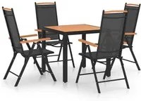 Set da Pranzo da Giardino 5 pz in Alluminio Nero 3070628