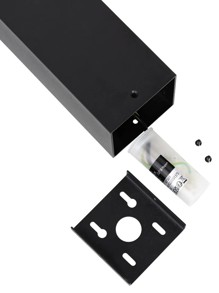 Lampada da esterno a palo nera con paralume fumé 30 cm - Denmark