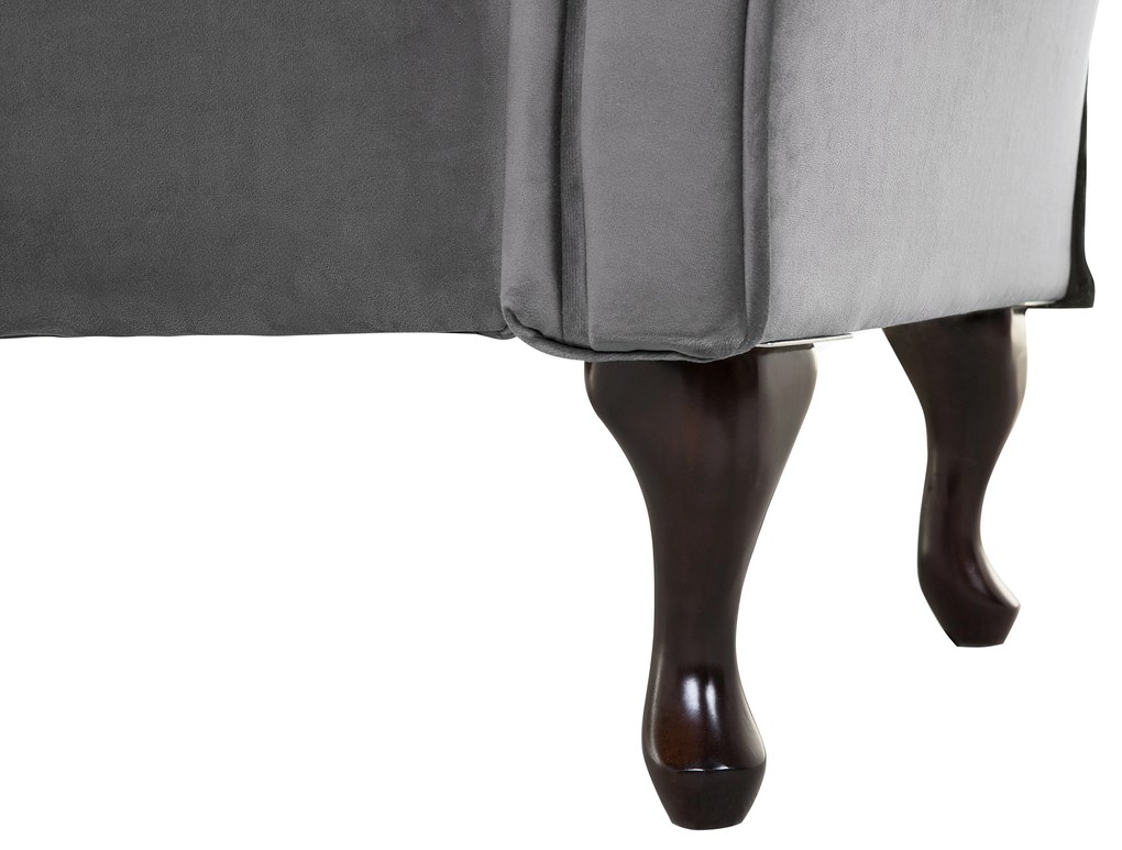 Chaise longue per lato destro in velluto grigio LATTES Beliani