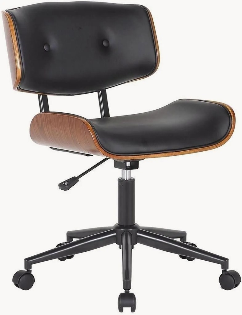 Sedia da scrivania in similpelle e legno Visby