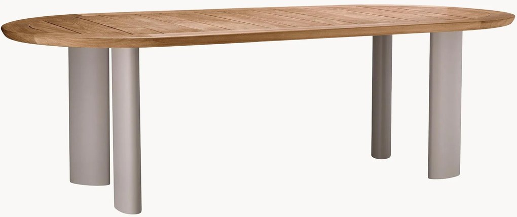 Tavolo ovale da giardino con piano in legno di teak Mogador, 247 x 110 cm