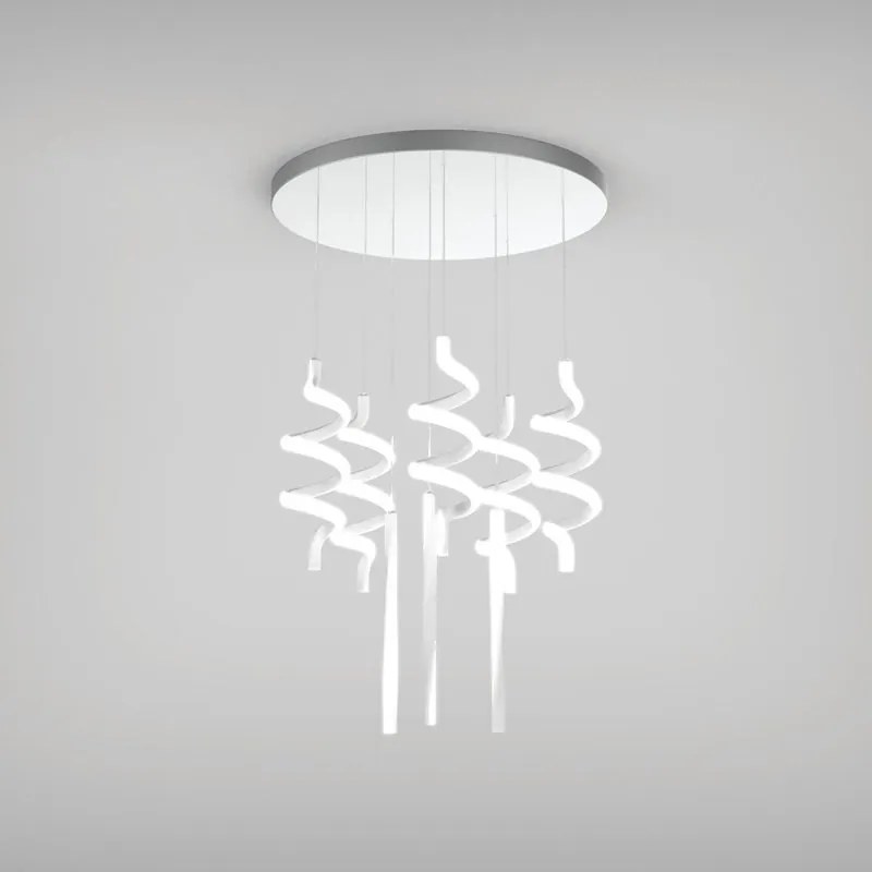 Lampadario LED moderno Susy bianco Ø50cm, luce naturale 4570 lumen