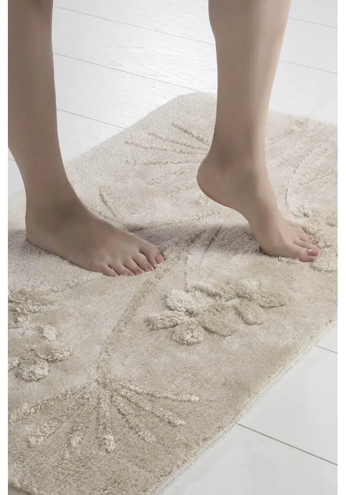 Set di 3 tappetini da bagno beige Orkide - Foutastic