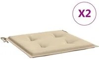 Cuscini per Sedie da Giardino 2 pz Beige 40x40x3 cm in Tessuto cod mxl 68565