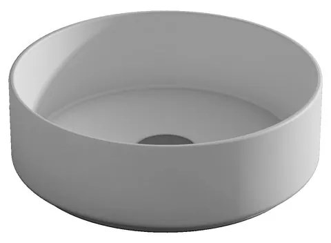 Lavabo da appoggio tondo in ceramica grigio