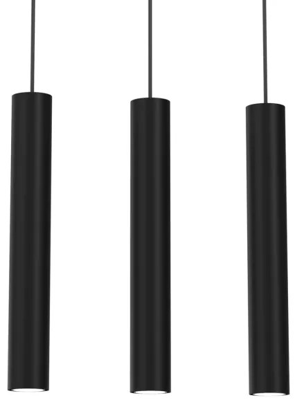 Lampadario a sospensione con filo HUDSON 3xGU10/8W/230V nero
