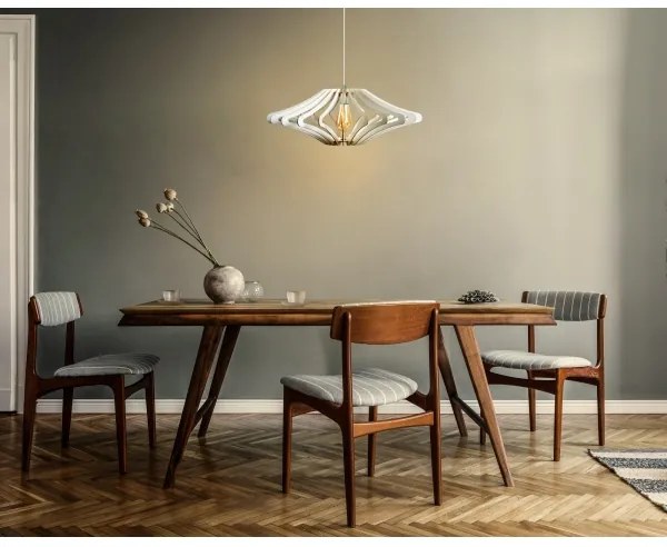 Lampadario a sospensione con filo 1xE27/60W/230V bianco diametro 47 cm bianco