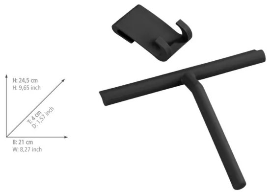 WENKO 24171100 - Raschietto per doccia MOLA 21x24,5 cm acciaio inox/nero