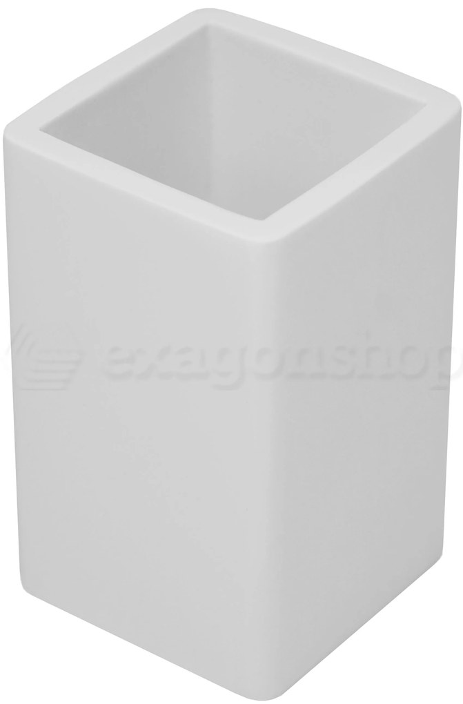 Bertocci Fly Bicchiere Portaspazzolini Da Appoggio In Solid Surface Bianco