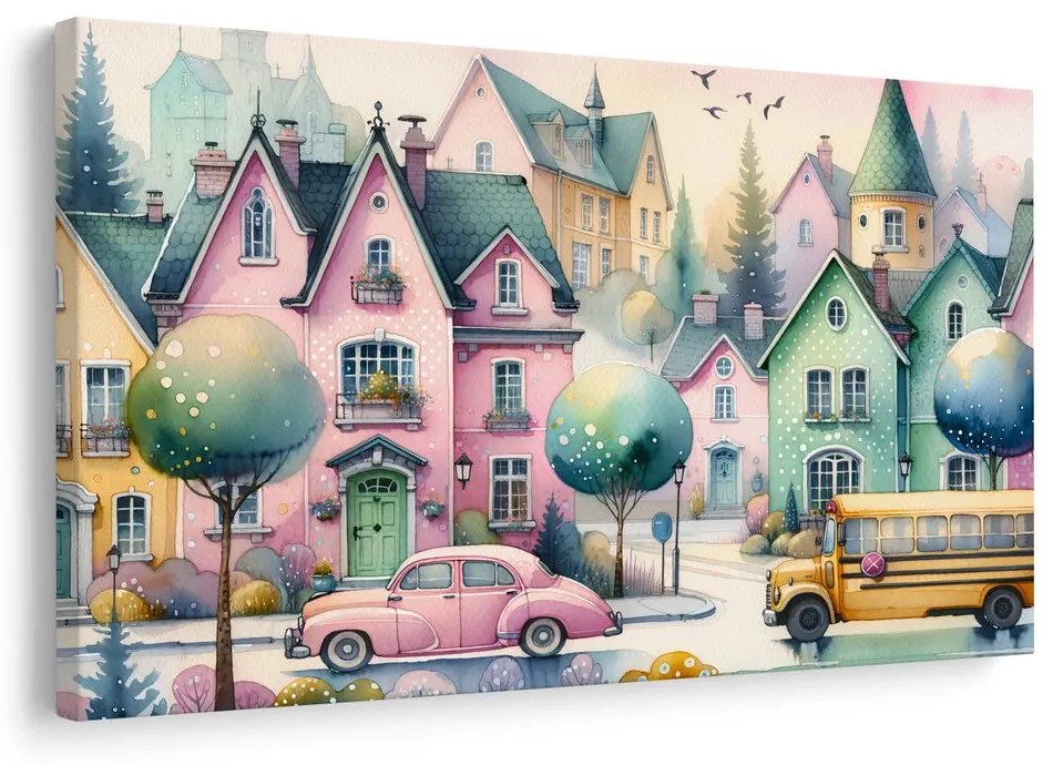 Quadro su tela – Vicoli magici della città pastello