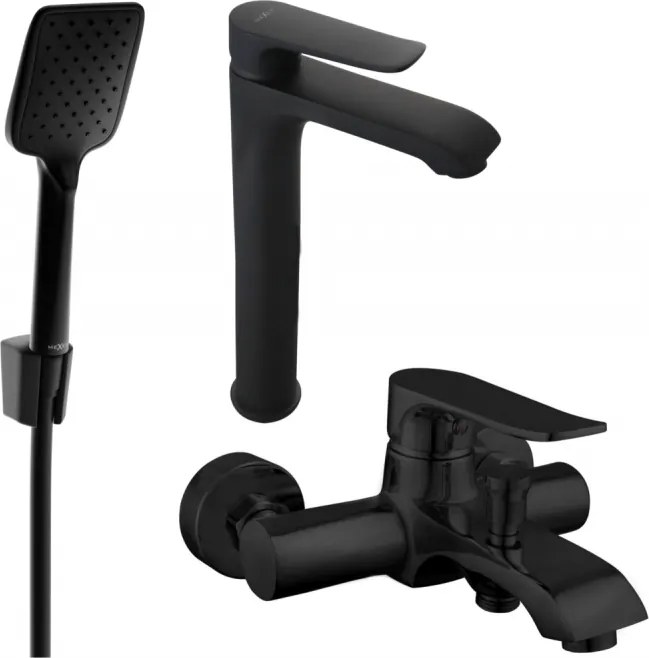 Mexen Pecos R62 insieme per vasca, nero - 72713R62-70