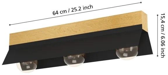 Eglo 900443 - Plafoniera TARRAFO 3xE27/40W/230V