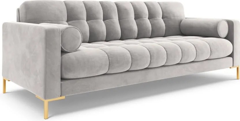 Divano Bali 3 posti in velluto con gambe oro - L177cm