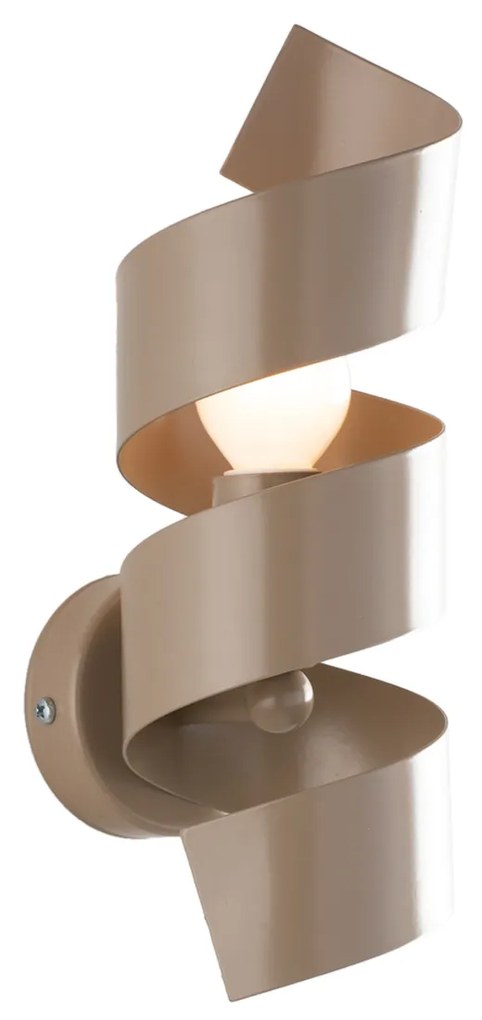 Applique Moderna Helix 1 Luce In Ferro Laccato Tortora