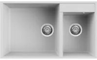 Lavello Elleci Incasso 2 vasche 78,5x47 Quadra 440 Sottotop Granitek Bianco LGQ44068BSO