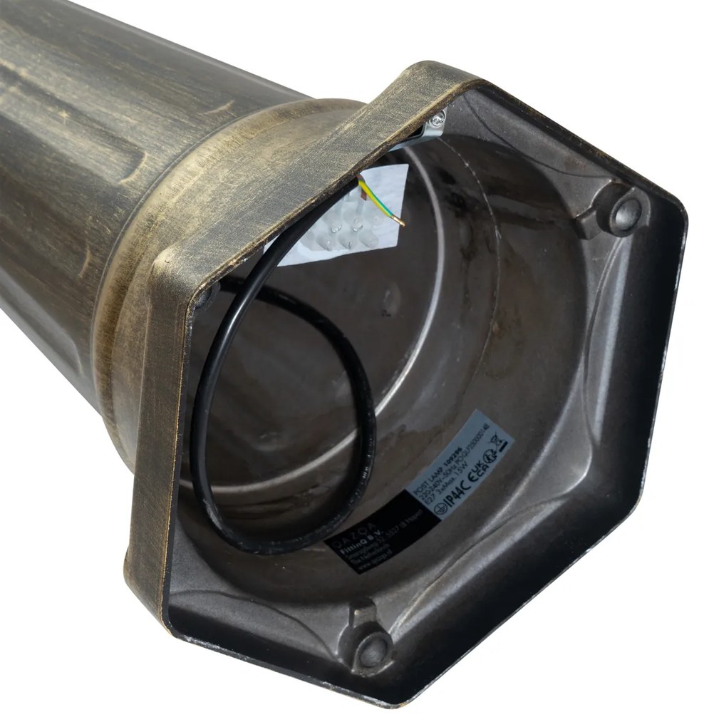 Lanterna da esterno classica oro antico con vetro trasparente 198cm IP44 - London