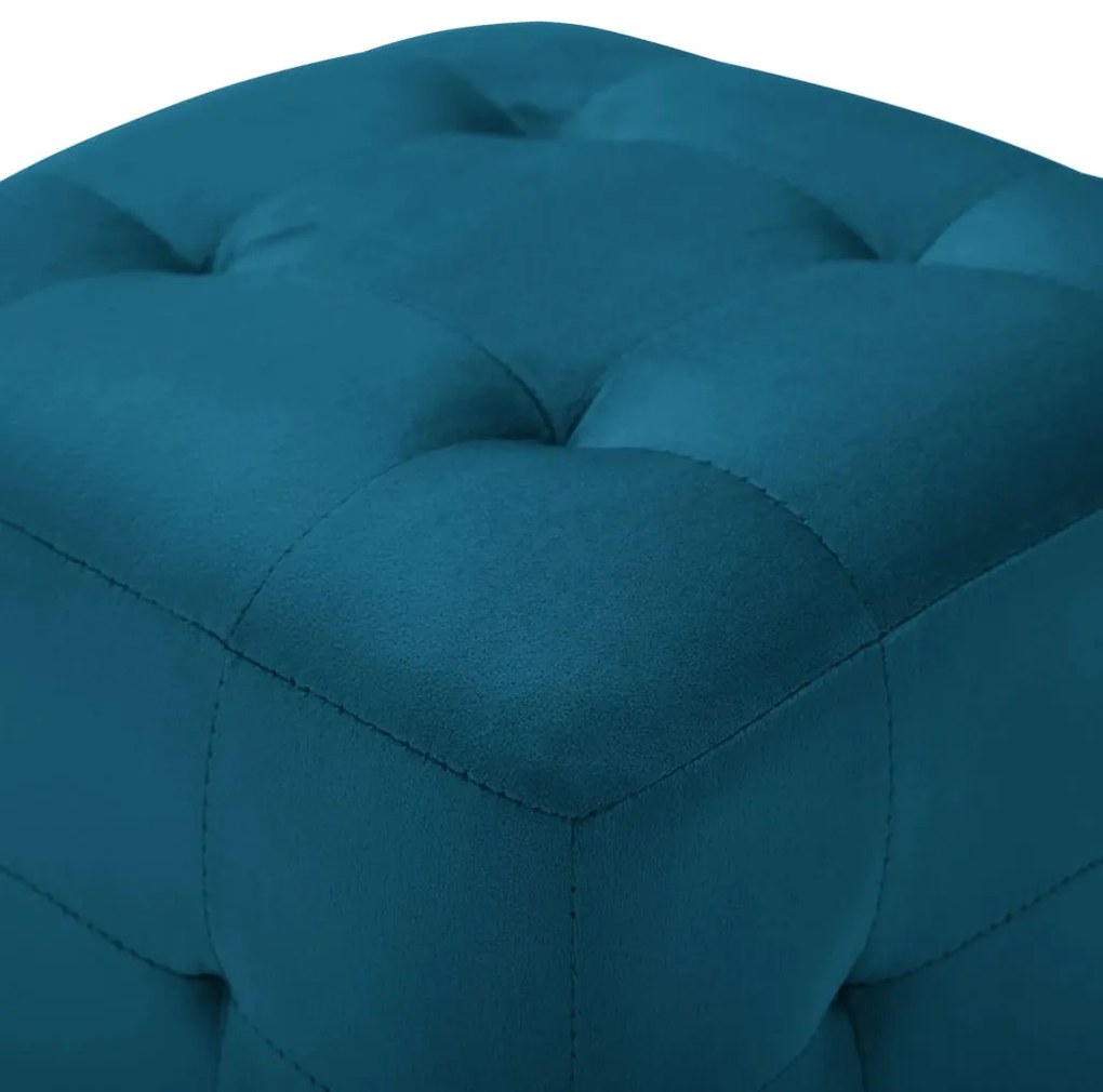 Pouf 2 pz blu 30x30x30 cm in velluto