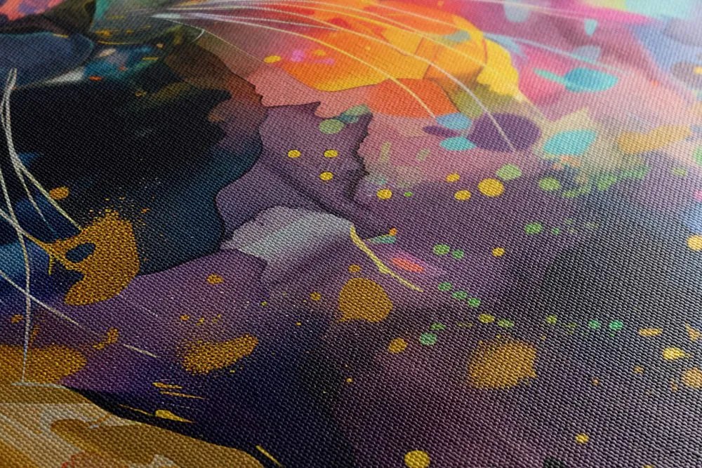 Quadro su tela – Gatto con imitazione di pittura