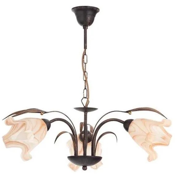 Lampadario a sospensione con catena DUCATTI 3xE14/10W/230V bronzo