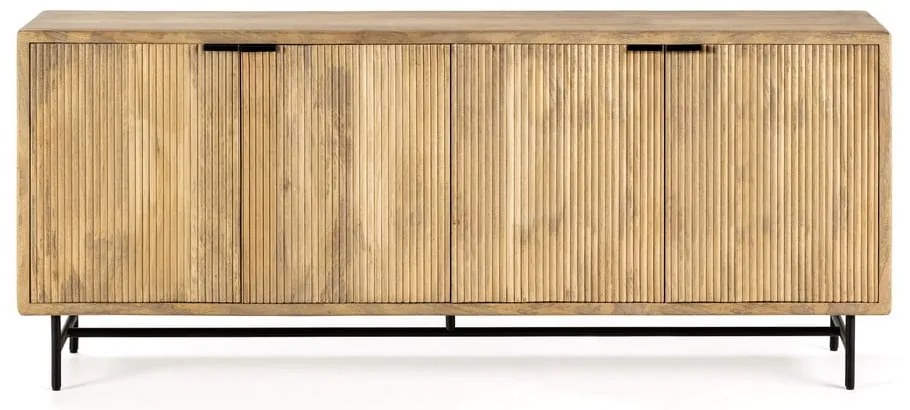 Cassettiera di colore naturale in mango massiccio 190x85x40 cm Mundra – MOME