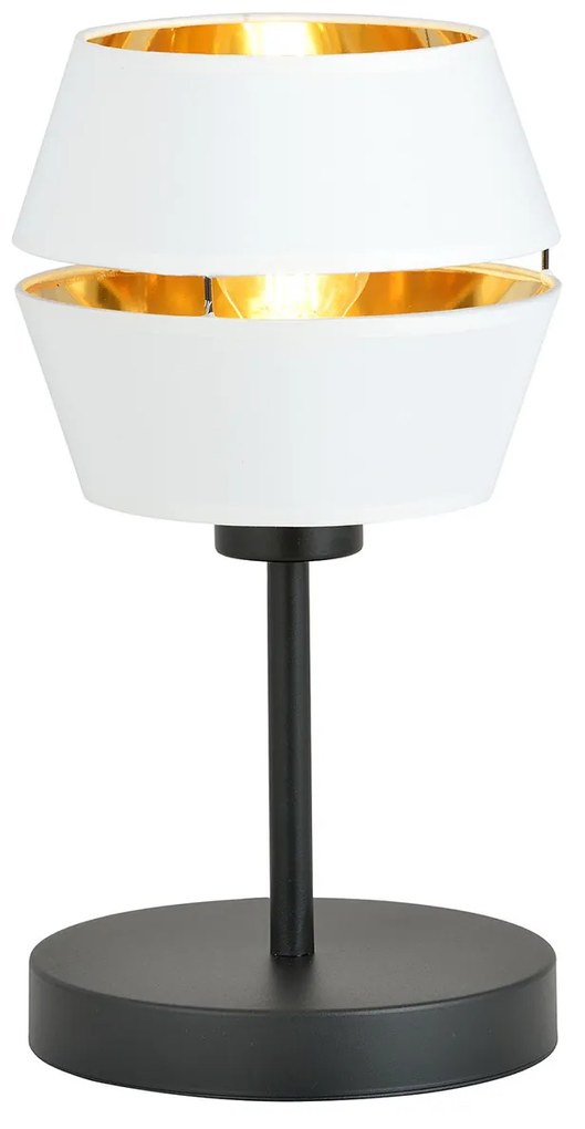 Lampada Da Tavolo Contemporanea 1 Luce Bellerofonte In Metallo Bianco E Oro
