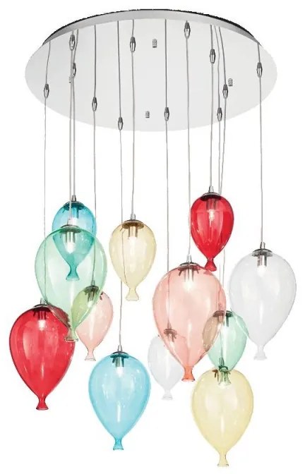 Ideal Lux Clown SP12 lampadario moderno soggiorno in vetro soffiato multicolore G9