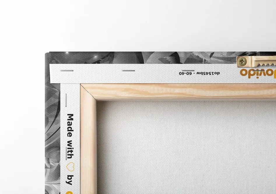 Quadro su tela – Volto femminile di moda con elementi astratti in bianco e nero