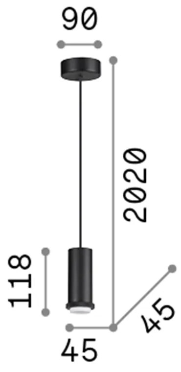 Sospensione Moderna Mix Up Metallo Nero 1 Luce E27