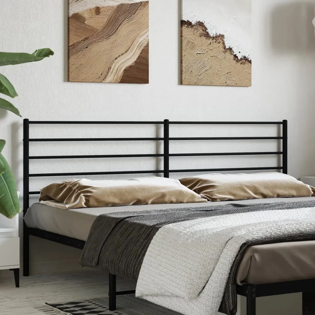 Testiera İn Metallo Nero 200 Cm /