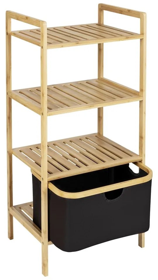 Mensola da bagno in bambù nero/naturale 44x93,5 cm Ecori - Wenko