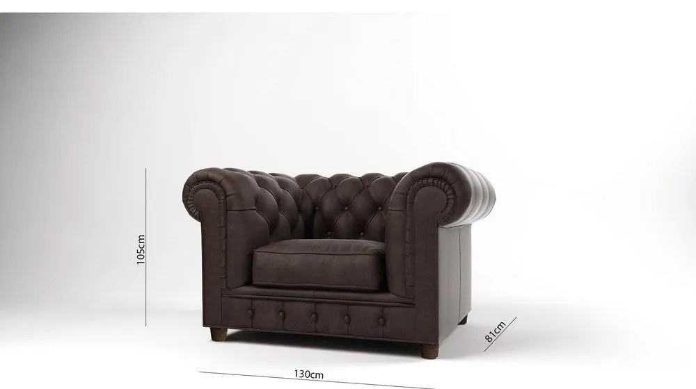 Poltrona in velluto marrone scuro Cambridge - Ropez